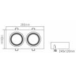Світлодіодний світильник NVC NLED502B 2x12W 6500K