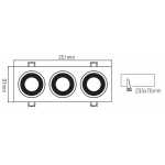 Светодиодный потолочный cветильник NVC NLED513 3x6W 4000K
