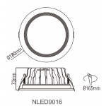 Світлодіодний світильник NVC NLED9016 20W 4000K білий