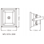 Світлодіодний прожектор NVC NFL107A 20W 4000K чорний 