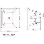 Світлодіодний прожектор NFL107A 50W 4000K колір чорний