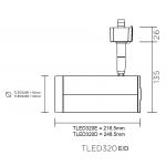 Трекові світильники TLED320E 30W 3000K 36° білий