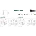 Настінний світлодіодним світильник NVC NWLED3514-1 2x4W 3000K