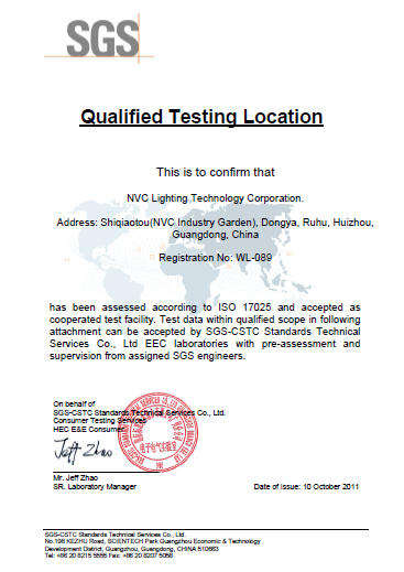 SGS Laboratory Accreditation